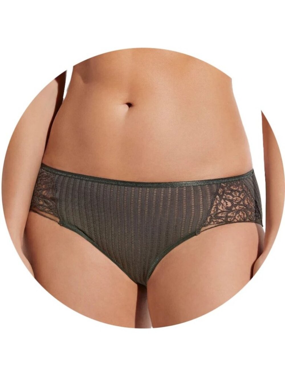 Zimmerli Women's Maude Prive 100% Cotton Hipster Black Olive Size M NEW WITH TAG